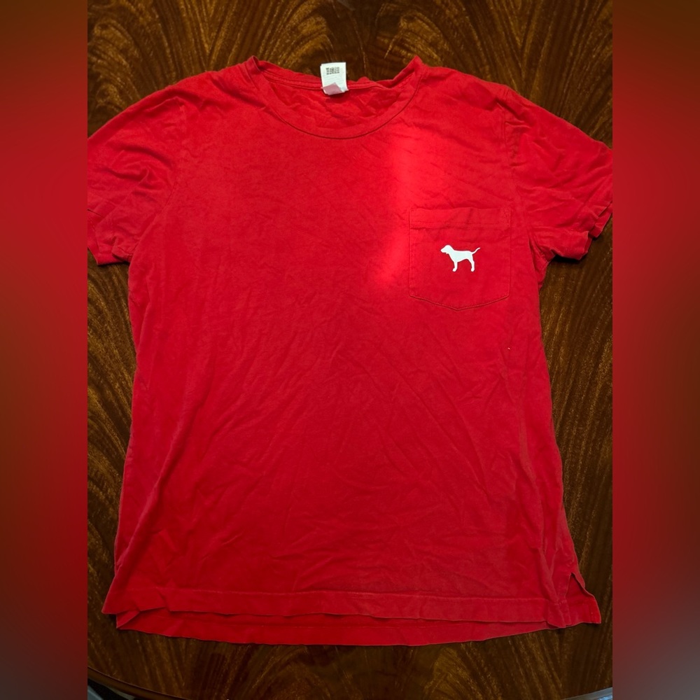 PINK (Victoria secret) pyjama top / red SIZE:L